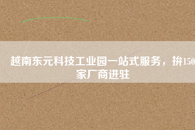 越南東元科技工業(yè)園一站式服務(wù)，拚150家廠商進駐