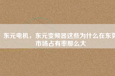 東元電機，東元變頻器這些為什么在東莞市場占有率那么大