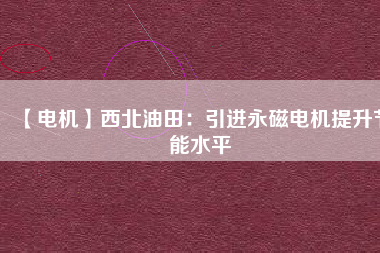 【電機】西北油田：引進永磁電機提升節(jié)能水平
          