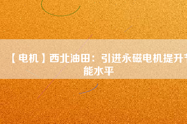 【電機】西北油田：引進永磁電機提升節(jié)能水平
          