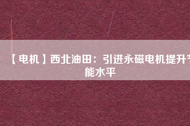 【電機】西北油田：引進永磁電機提升節(jié)能水平
          