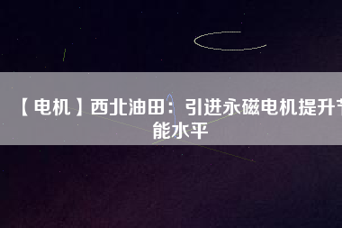 【電機】西北油田：引進永磁電機提升節(jié)能水平
          