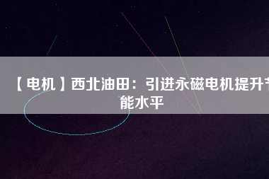 【電機】西北油田：引進永磁電機提升節(jié)能水平
          